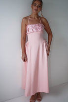 Oh Hello Clothing Women > Clothing > Dresses Daphne Embroidered Floral Midaxi Dress | Pink