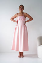 Oh Hello Clothing Women > Clothing > Dresses Daphne Embroidered Floral Midaxi Dress | Pink