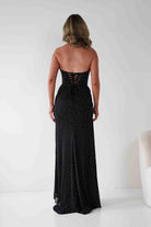 Diana Draped Strapless Rhinestone Gown | Black | Debs & Prom | Formal Gown | Oh Hello Clothing