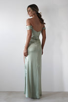 Dionne Soft Coset Maxi Gown | Sage | Debs & Prom | Formal Gown | Oh Hello Clothing