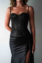 Diva Embellished Corset Gown | Black | Debs & Prom | Formal Gown | Oh Hello Clothing