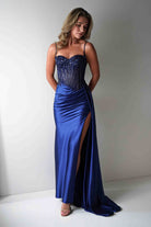 Diva Embellished Corset Gown | Royal Navy | Debs & Prom | Formal Gown | Oh Hello Clothing