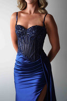 Diva Embellished Corset Gown | Royal Navy | Debs & Prom | Formal Gown | Oh Hello Clothing