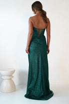 Stephanie Strapless Glitter Gown | Emerald Green | Debs & Prom | Formal Gown | Oh Hello Clothing