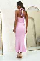 Damaris Textured Midi Dress Pink | Wedding Guest Dress | Midi | Oh Hello Clothing