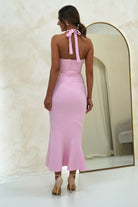 Damaris Textured Midi Dress Pink | Wedding Guest Dress | Midi | Oh Hello Clothing