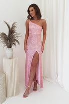 Abella Sequin Maxi Gown | Baby Pink | Debs & Prom | Formal Gown | Oh Hello Clothing