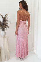 Abella Sequin Maxi Gown | Baby Pink | Debs & Prom | Formal Gown | Oh Hello Clothing