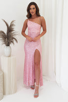 Abella Sequin Maxi Gown | Baby Pink | Debs & Prom | Formal Gown | Oh Hello Clothing