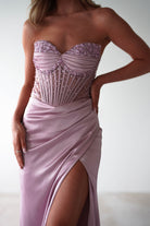 Theodora Strapless Embellished Gown | Mauve | Debs & Prom | Formal Gown | Oh Hello Clothing