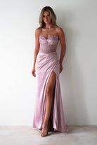 Theodora Strapless Embellished Gown | Mauve | Debs & Prom | Formal Gown | Oh Hello Clothing