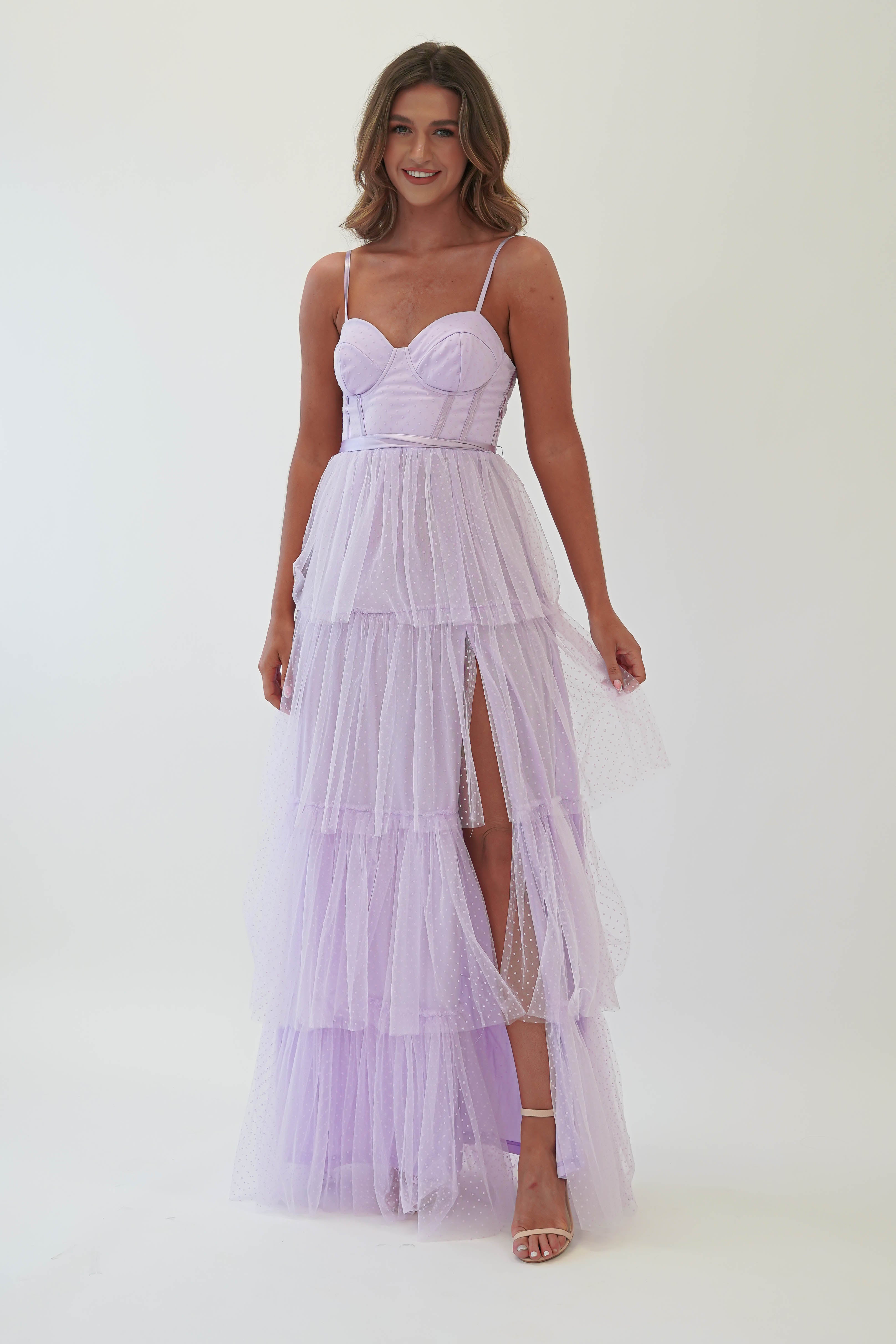 Geeniva Tulle Maxi Dress Lavendar | Wedding Guest Dress | Maxi | Oh Hello Clothing