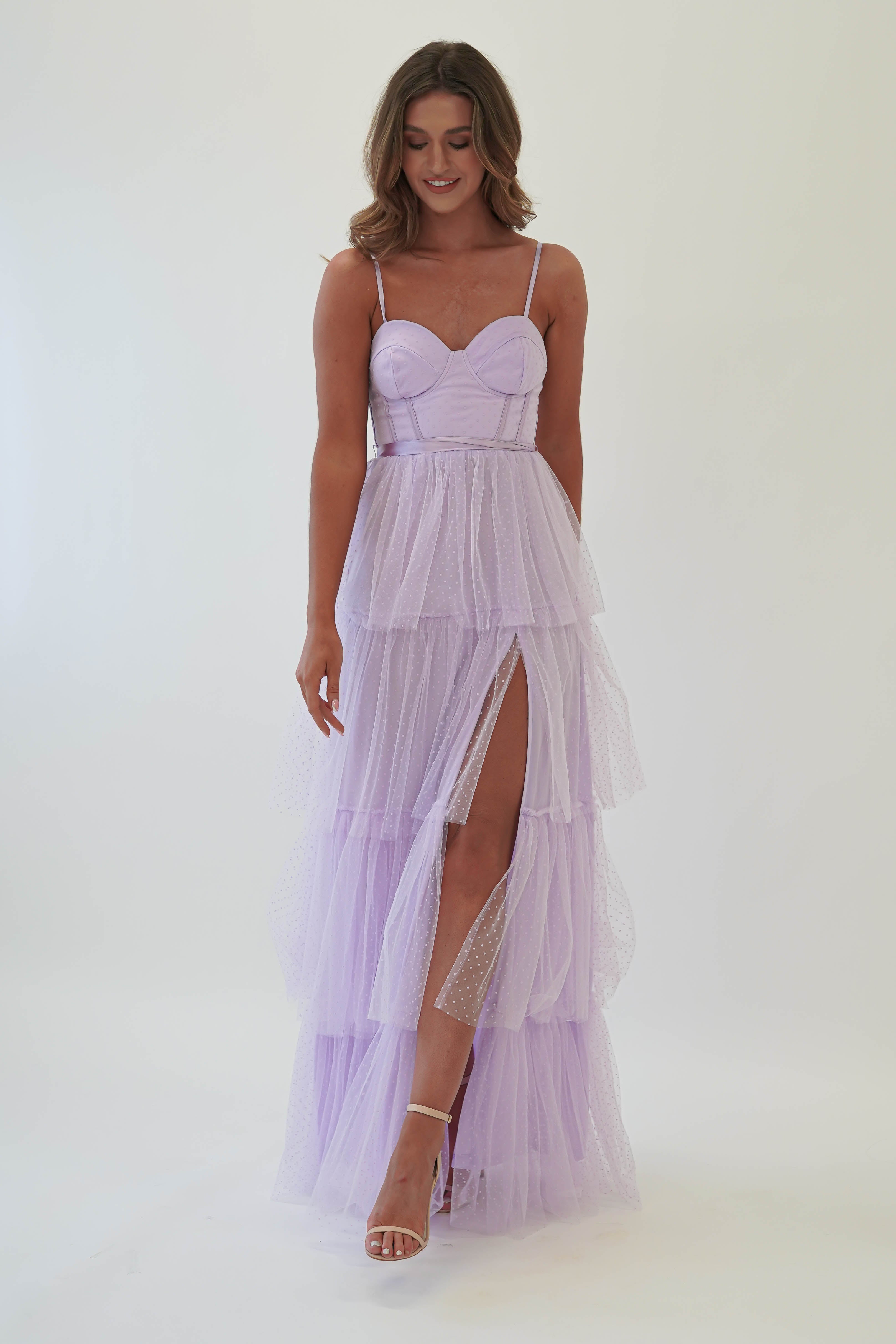 Geeniva Tulle Maxi Dress Lavendar | Wedding Guest Dress | Maxi | Oh Hello Clothing