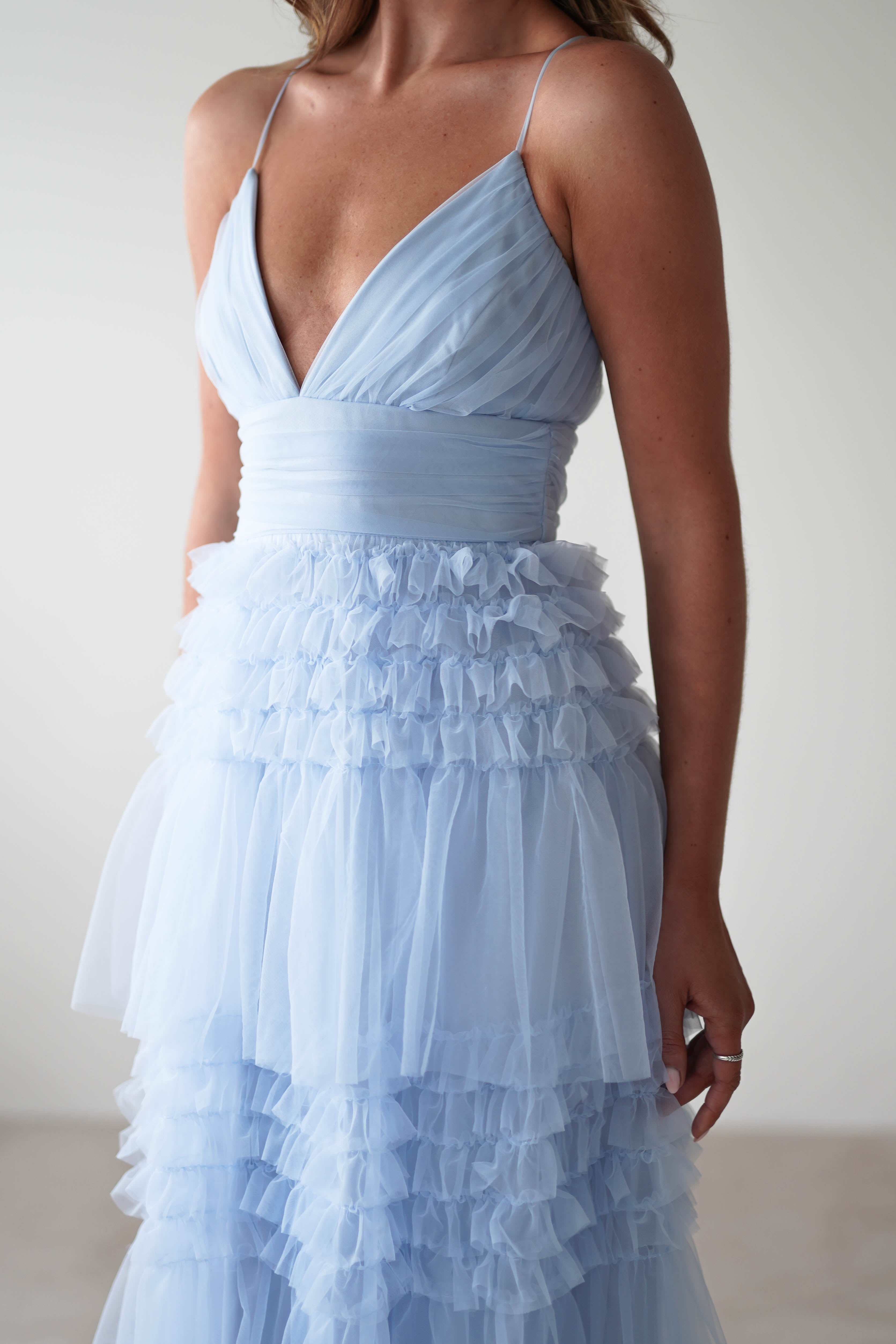 MANIJU On Sale Madeleine Tulle Layered Maxi Dress | Blue