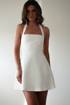 Morocco Halterneck Mini Dress | White | Graduation | Bride To Be Hen Dress | Oh Hello Clothing