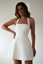 Morocco Halterneck Mini Dress | White | Graduation | Bride To Be Hen Dress | Oh Hello Clothing
