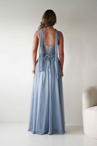 Oh Hello Clothing Women > Clothing > Dresses * DONE - Nicolette Strapless Chiffon Maxi Gown | Dusty Blue
