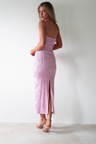 Brighton Textured Bodycon Midaxi Dress Pink | Wedding Guest Dress | Bodycon | Oh Hello Clothing