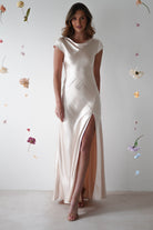 Ramona Soft Satin Maxi Dress | Champagne | Graduation | Bride To Be Hen Dress | Oh Hello Clothing