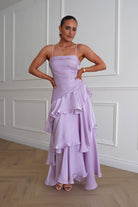 Oh Hello Clothing Women > Clothing > Dresses *DONE - Renee Luminescent Ruffle Maxi Dress | Lilac