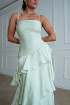 Oh Hello Clothing Women > Clothing > Dresses *DONE - Renee Luminescent Ruffle Maxi Dress | Pistachio