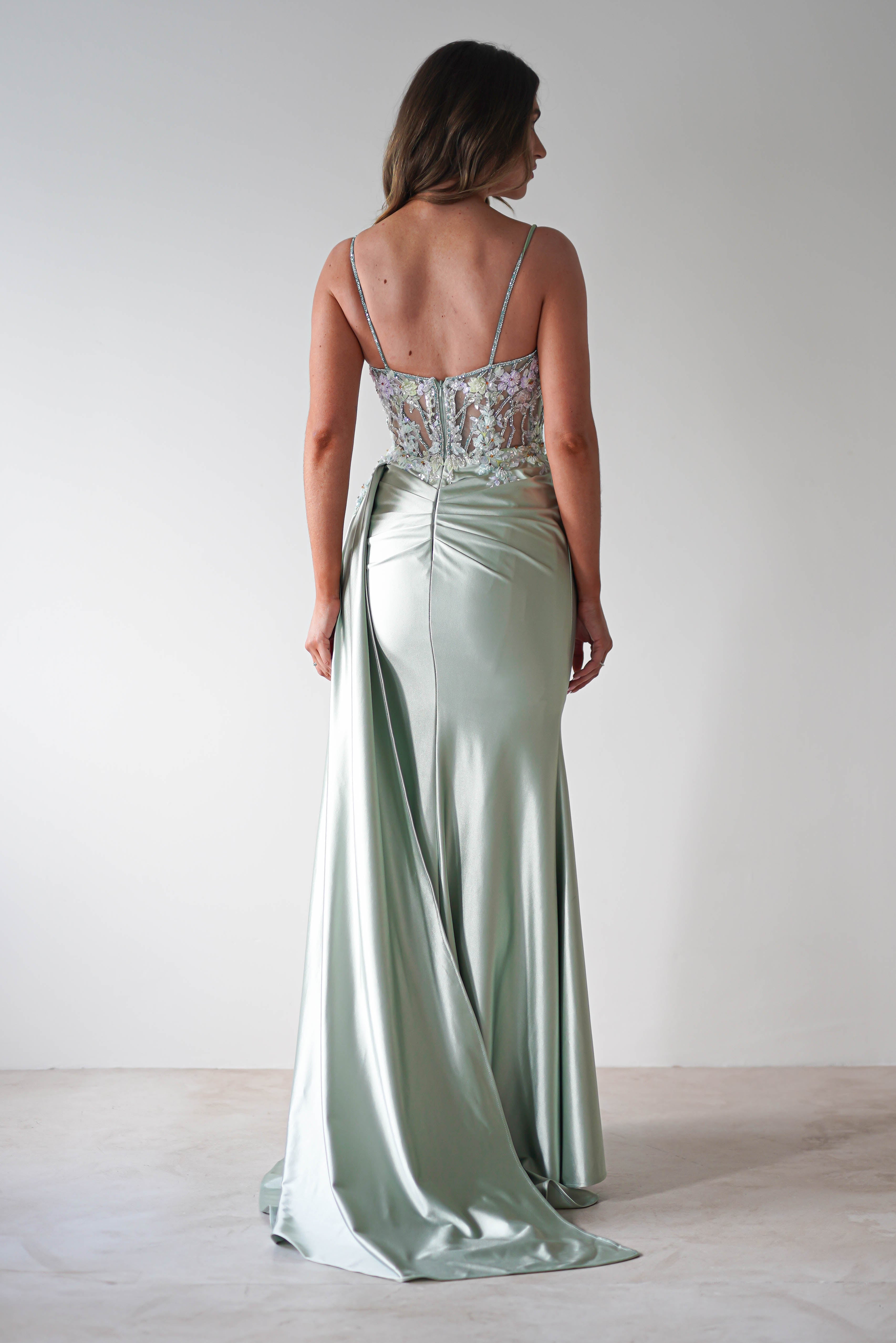 Annabel Embellished Bodycon Gown | Sage | Debs & Prom | Formal Gown | Oh Hello Clothing