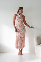 Oh Hello Clothing Women > Clothing > Dresses Elaina Halternack Floral Maxi Dress | Peach/Sage