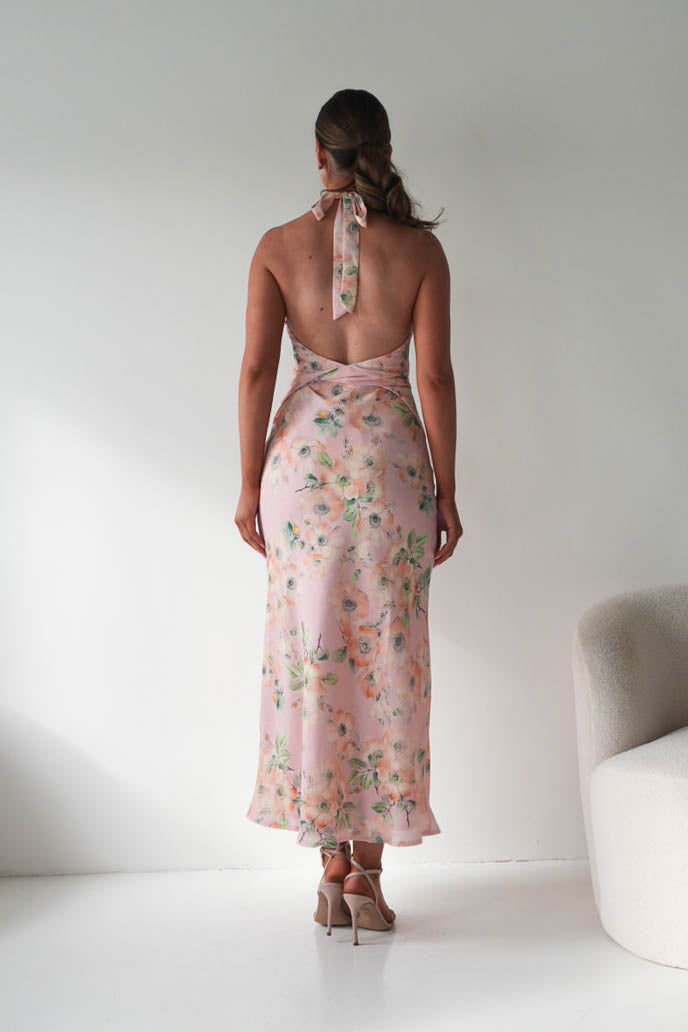 Oh Hello Clothing Women > Clothing > Dresses Elaina Halternack Floral Maxi Dress | Peach/Sage