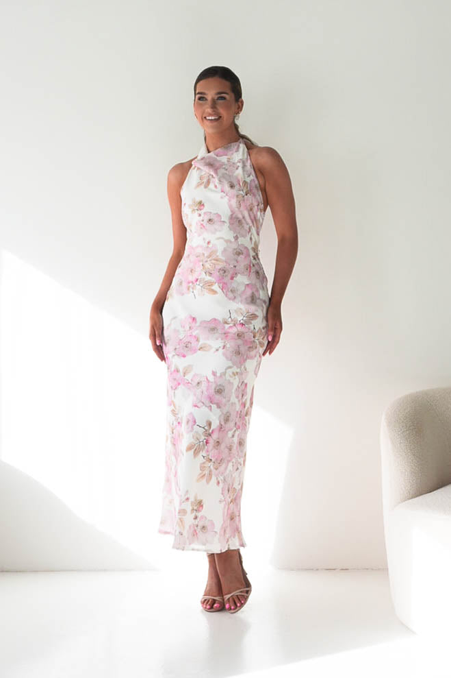 Oh Hello Clothing Women > Clothing > Dresses Elaina Halternack Floral Maxi Dress | Pink Print