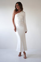 Sylvana Silky Maxi Dress | Ivory | Graduation | Bride To Be Hen Dress | Oh Hello Clothing