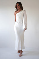 Sylvana Silky Maxi Dress | Ivory | Graduation | Bride To Be Hen Dress | Oh Hello Clothing