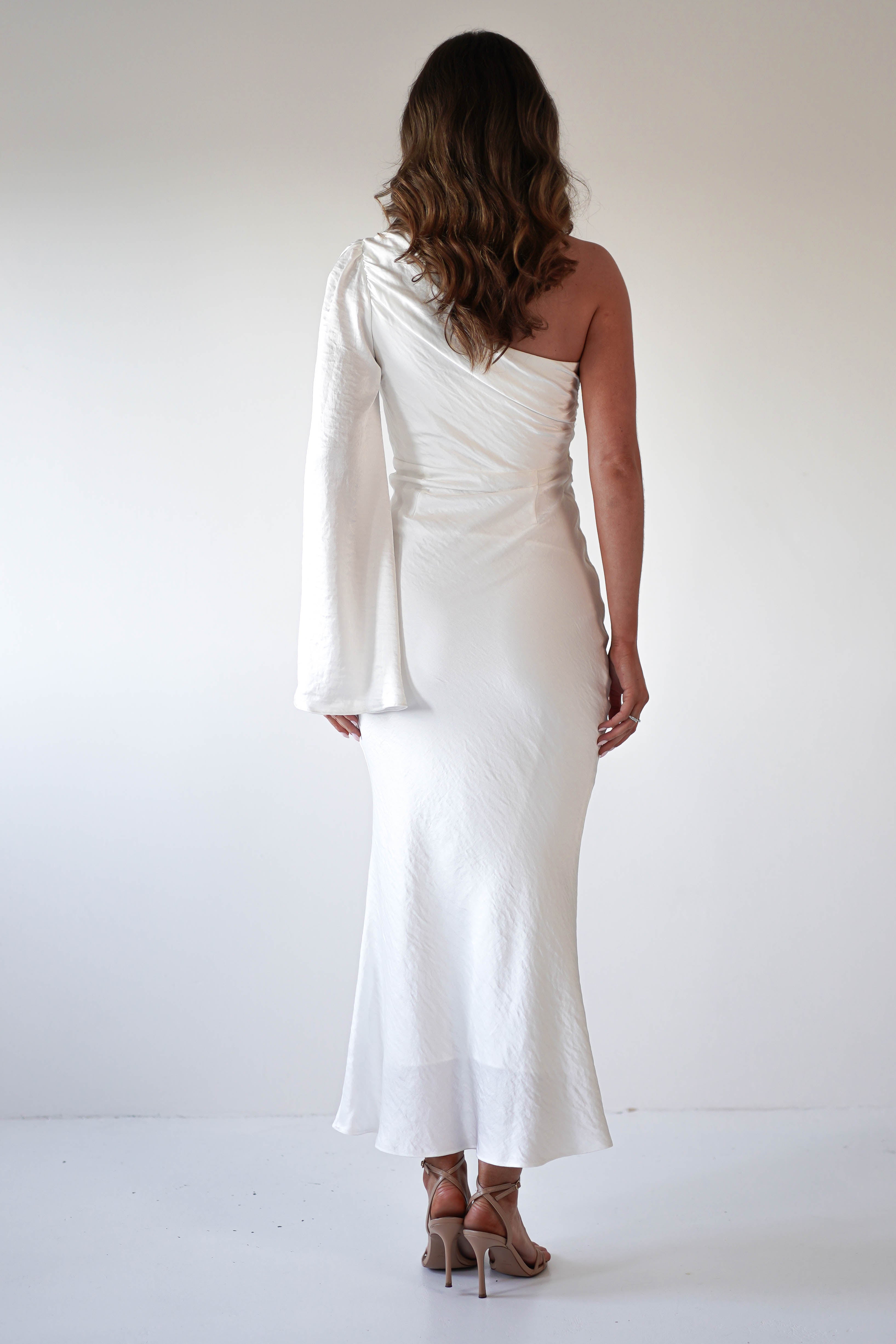 Sylvana Silky Maxi Dress | Ivory | Graduation | Bride To Be Hen Dress | Oh Hello Clothing