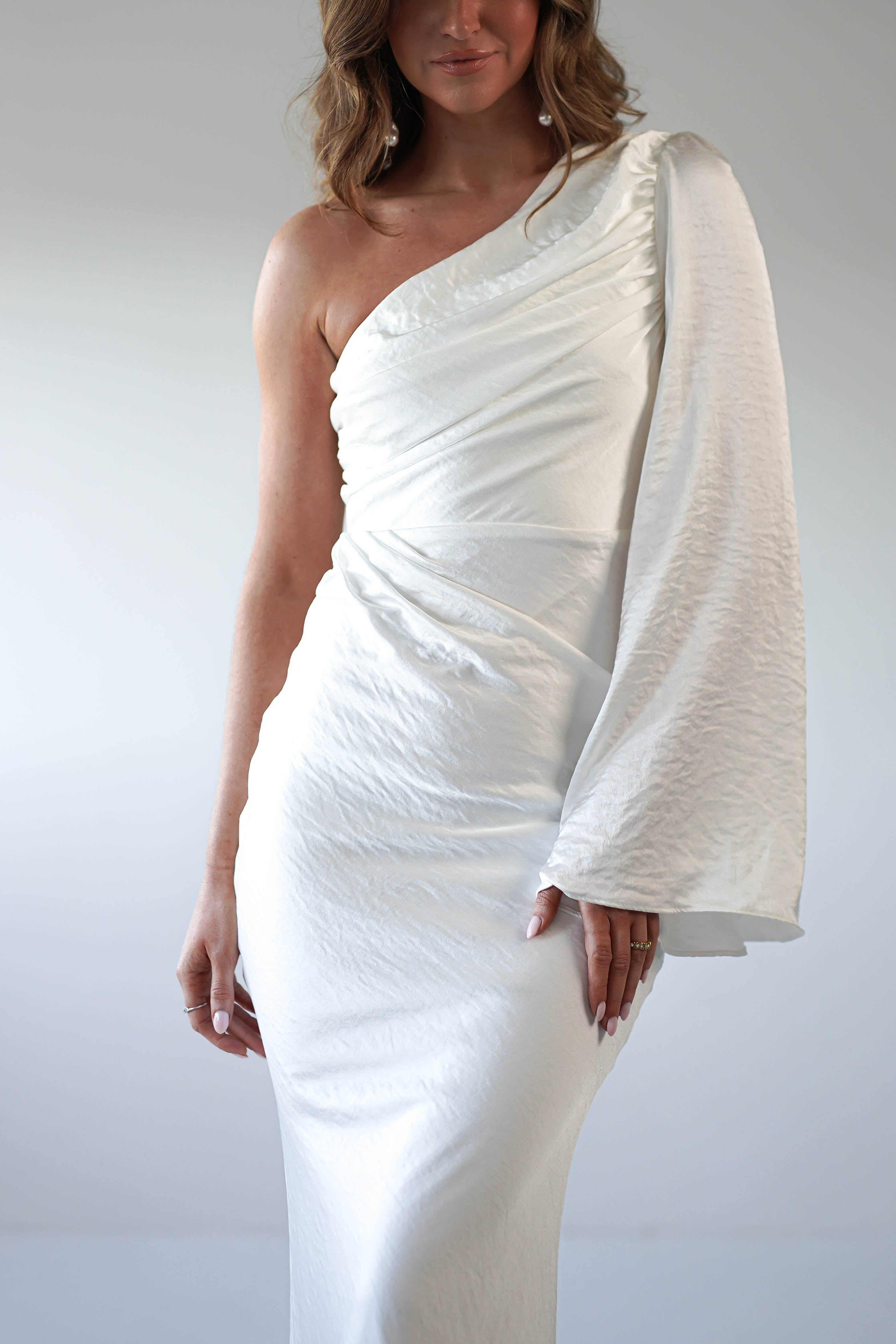 Sylvana Silky Maxi Dress | Ivory | Graduation | Bride To Be Hen Dress | Oh Hello Clothing