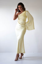 Sylvana Silky Maxi Dress Yellow | Wedding Guest Dress | Maxi | Oh Hello Clothing
