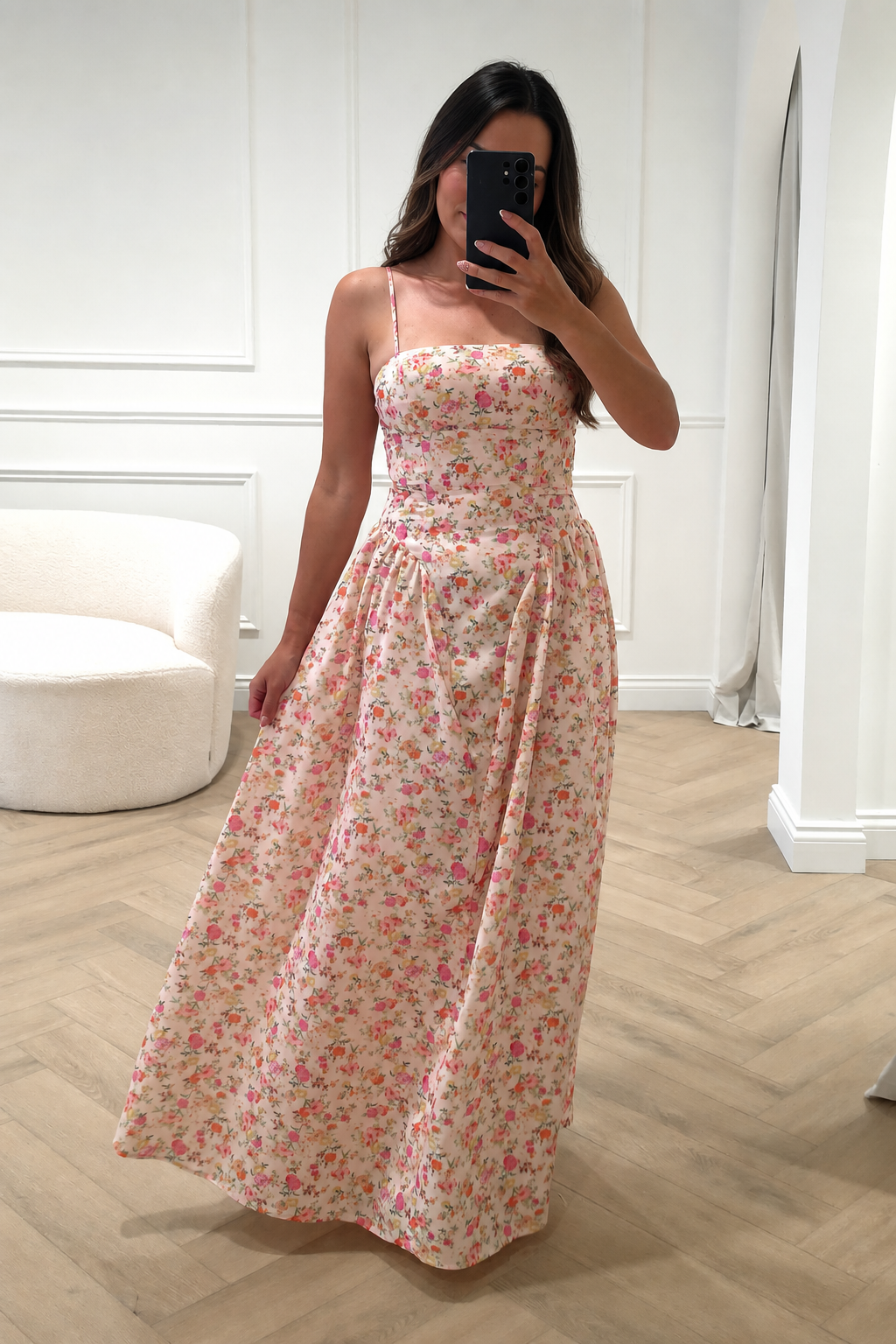Oh Hello Clothing Dresses > Prom Dresses Elodie Floral Print Maxi Dress | Pink