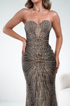 Oh Hello Clothing Dresses Elyse Glitter Strapless Gown | Black/Gold