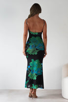 Elysia Bodycon Mesh Maxi Dress Black/Green | Wedding Guest Dress | Bodycon | Maxi | Oh Hello Clothing