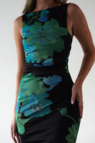 Elysia Bodycon Mesh Maxi Dress Black/Green | Wedding Guest Dress | Bodycon | Maxi | Oh Hello Clothing