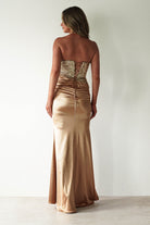 Elysia Sequin Embellished Bodice Gown | Gold | Debs & Prom | Formal Gown | Oh Hello Clothing