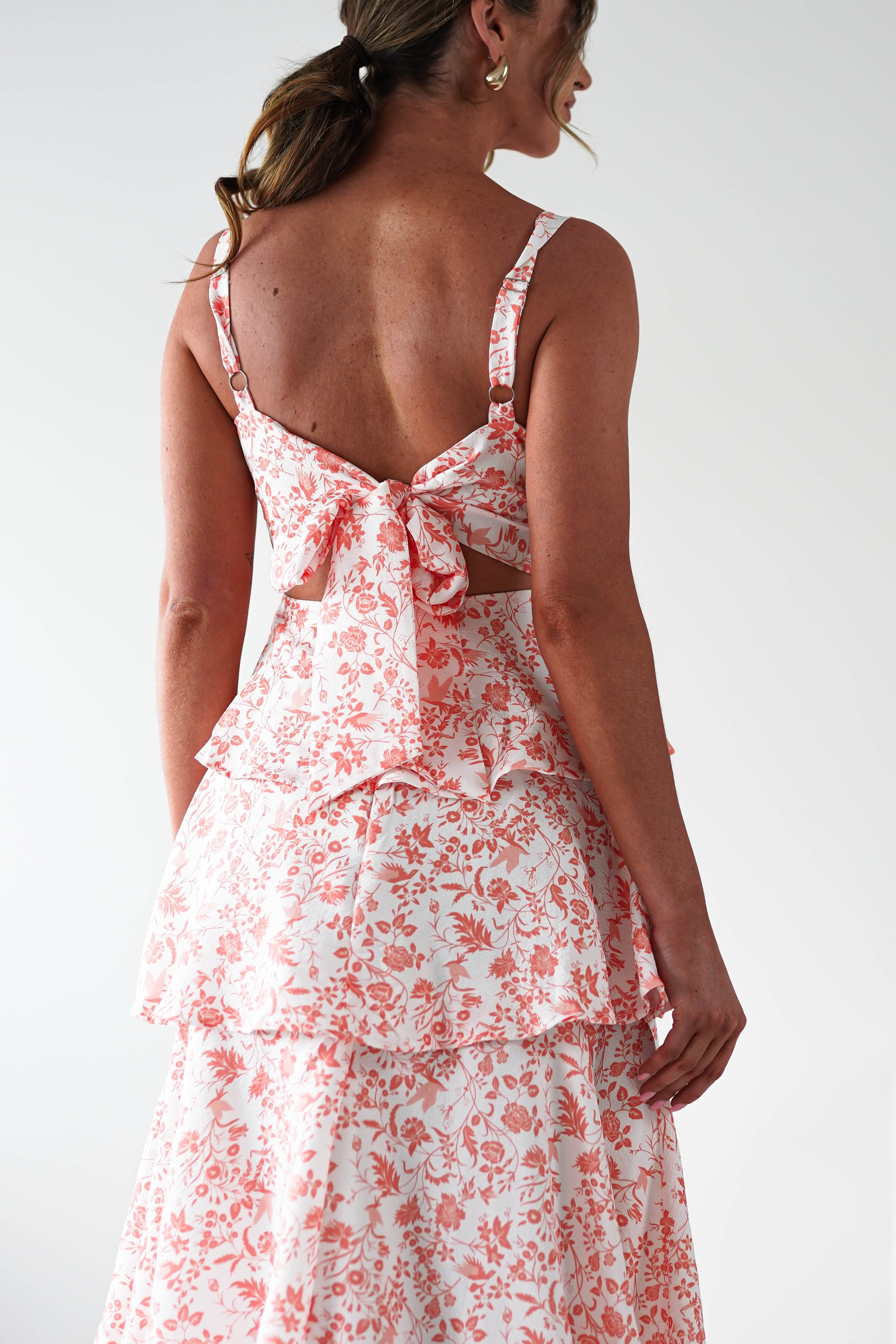 Emily Floral Ruffle Maxi Dress Orange Print | Wedding Guest Dress | Maxi | Oh Hello Clothing