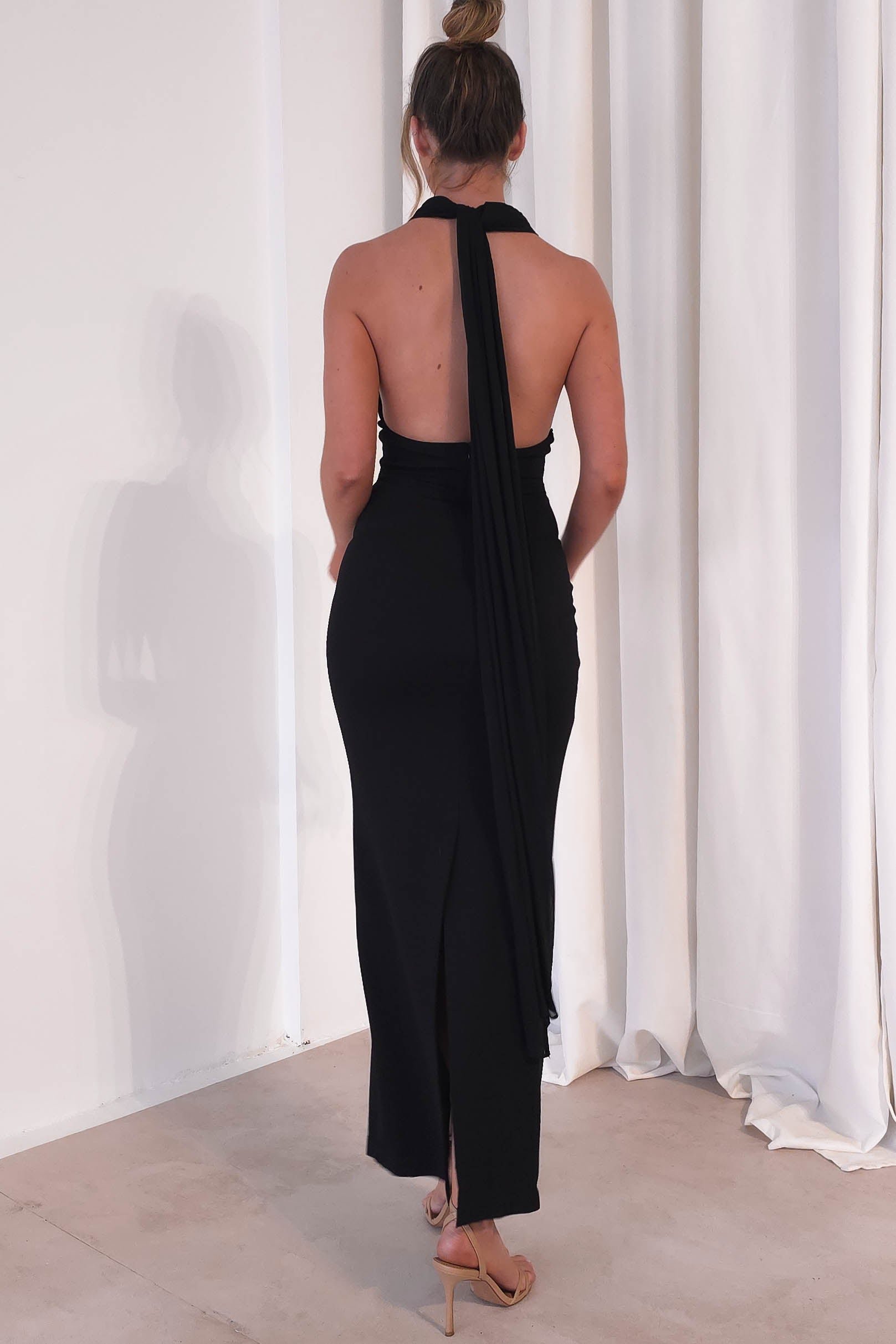 Esme Bodycon Multiway Maxi Dress Black | Wedding Guest Dress | Bodycon | Maxi | Oh Hello Clothing