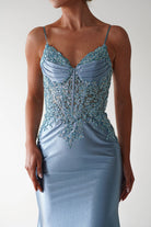 Eternity Glitter Bodycon Gown | Dusty Blue | Debs & Prom | Formal Gown | Oh Hello Clothing