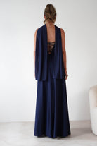 Felicity Lace Up Corset Maxi Dress Navy | Wedding Guest Dress | Corset Bodice | Maxi | Oh Hello Clothing