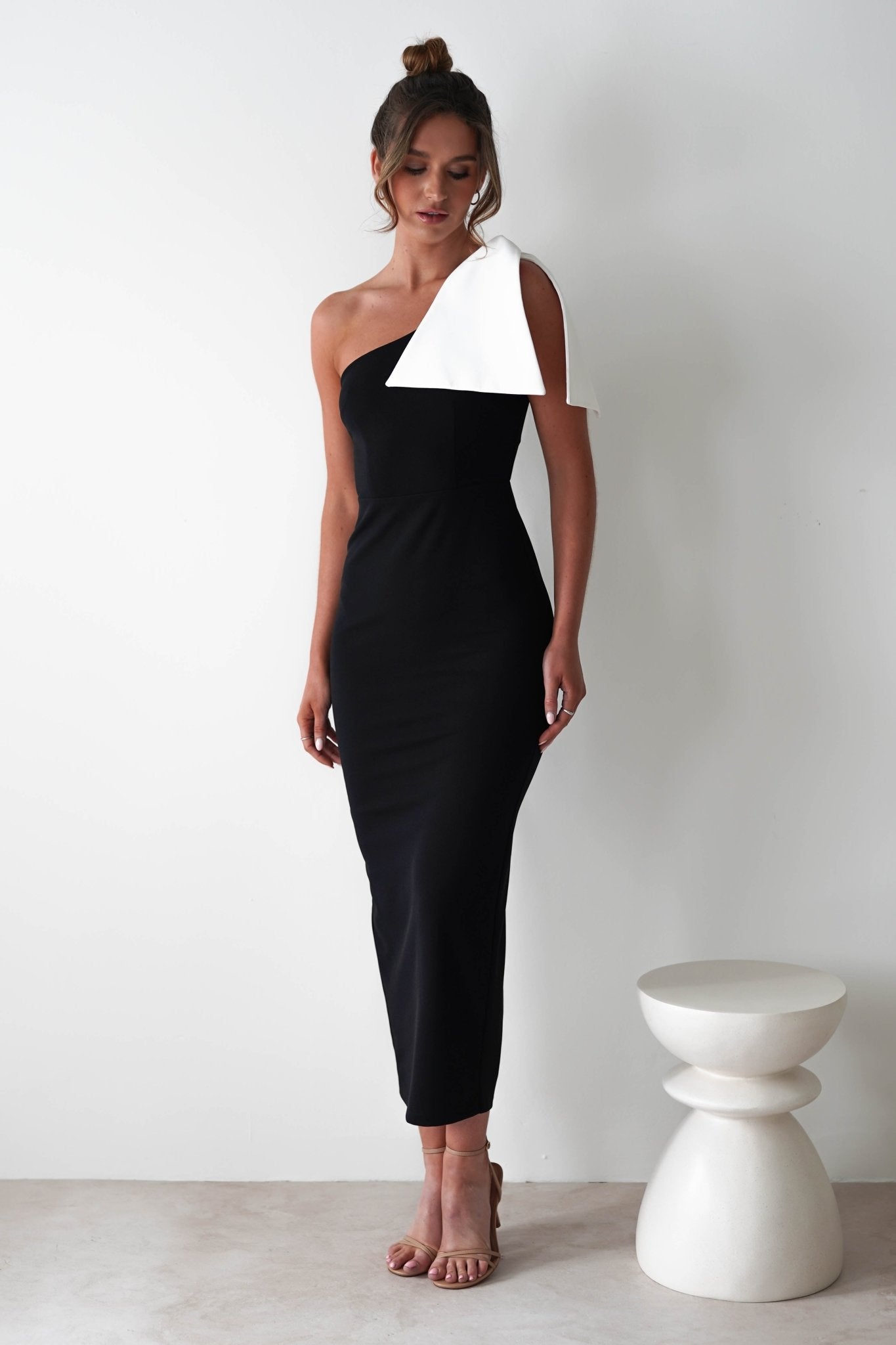 Freyja Bodycon Midi Dress Black | Wedding Guest Dress | Bodycon | Midi | Oh Hello Clothing