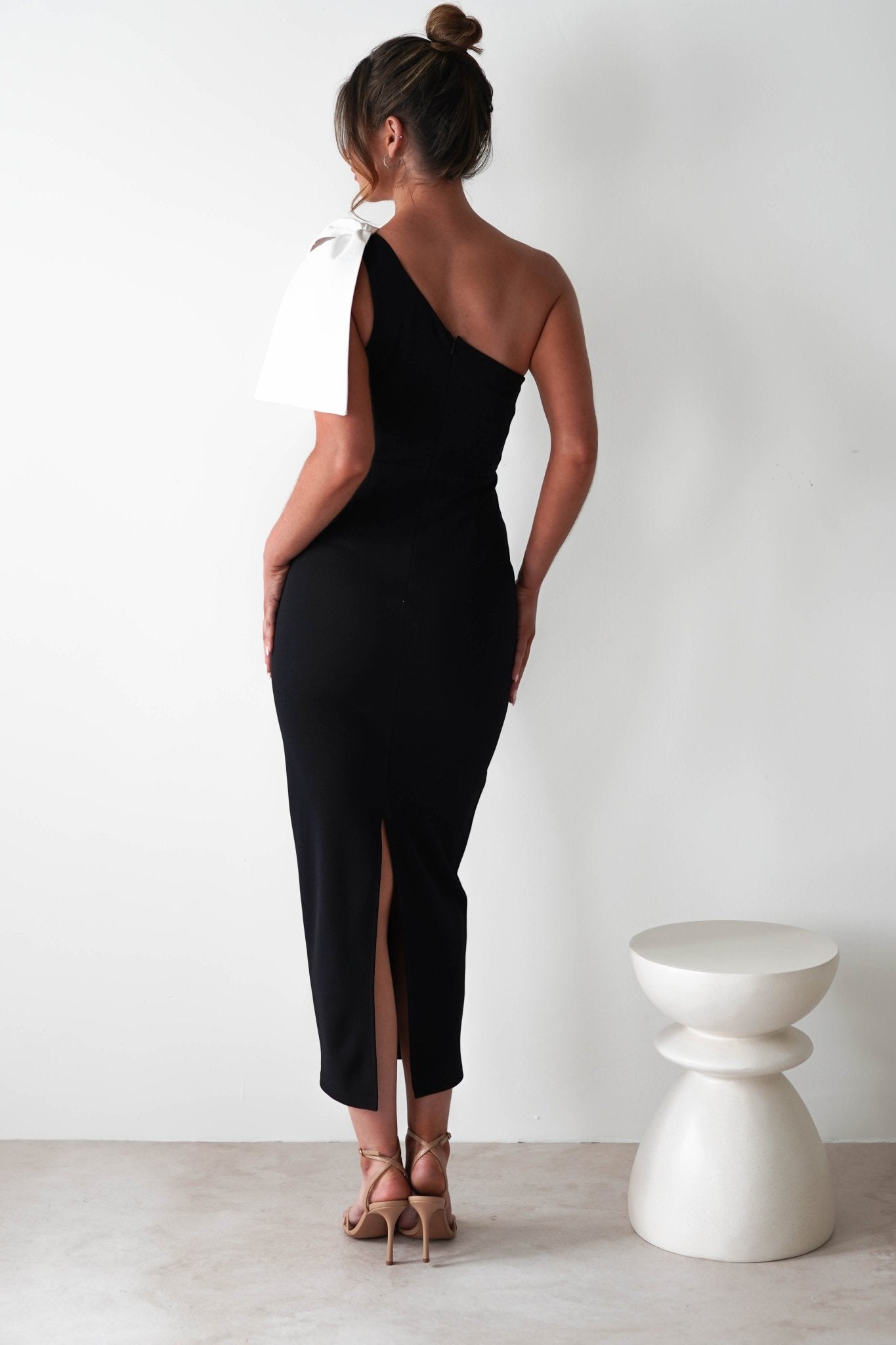 Freyja Bodycon Midi Dress Black | Wedding Guest Dress | Bodycon | Midi | Oh Hello Clothing