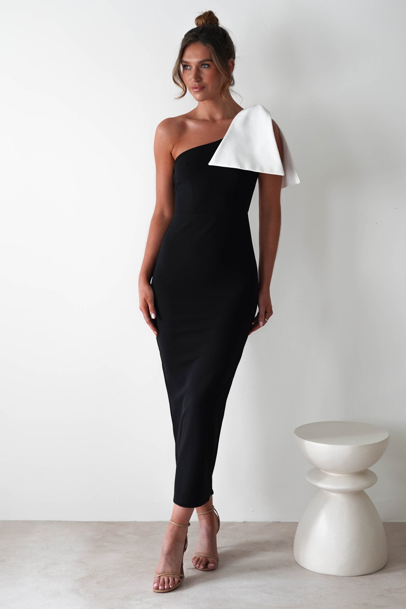 Freyja Bodycon Midi Dress Black | Wedding Guest Dress | Bodycon | Midi | Oh Hello Clothing