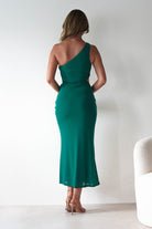 Georgia Mesh Midaxi Dress Forest Green | Wedding Guest Dress | Mesh | Oh Hello Clothing