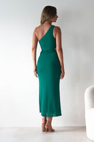 Georgia Mesh Midaxi Dress Forest Green | Wedding Guest Dress | Mesh | Oh Hello Clothing