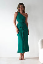 Georgia Mesh Midaxi Dress Forest Green | Wedding Guest Dress | Mesh | Oh Hello Clothing