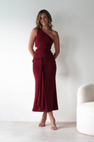 Georgia Mesh Midaxi Dress Wine | Wedding Guest Dress | Mesh | Oh Hello Clothing
